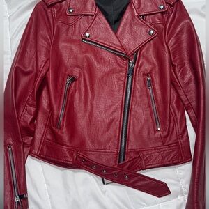 Zara Red Leather Jacket
